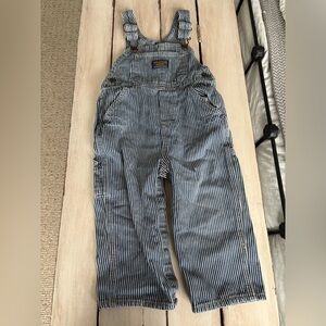 OshKosh B'gosh Navy and White Striped Overalls